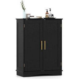 Bathroom Black Floor Storage Cabinet 80Cm Cupboard Buffet Cabinet