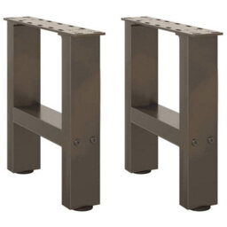 Berkfield Coffee Table Legs Natural Steel 2 Pcs 40X(30-31) Cm Steel - thumbnail 2