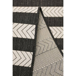 Melrose Eden Monochrome Stripe Design Pile Height 3mm Indoor Outdoor Area Runner Rug - 67/300Cm - thumbnail 3