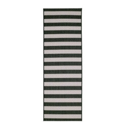 Melrose Eden Monochrome Stripe Design Pile Height 3mm Indoor Outdoor Area Runner Rug - 67/300Cm - thumbnail 4