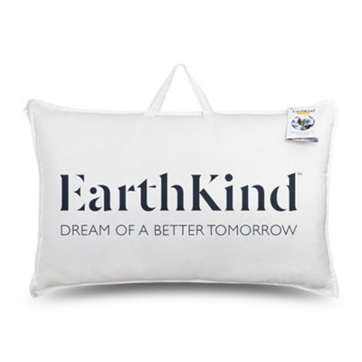 Earthkind Eco Friendly Feather & Down Pillow 1 Pack Medium Support Back Sleeper For Back Pain Relief Soft Cotton Cover 48X74Cm - image 1