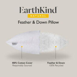 Earthkind Eco Friendly Feather & Down Pillow 1 Pack Medium Support Back Sleeper For Back Pain Relief Soft Cotton Cover 48X74Cm - thumbnail 8