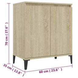 Vidaxl Sideboard Sonoma Oak 60X35X70 Cm Engineered Wood - thumbnail 7