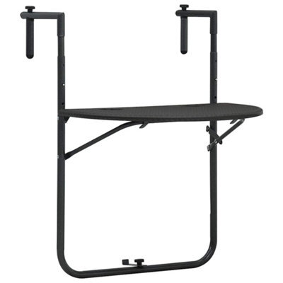 Walplus Hanging Balcony Table Brown 60X64X83.5 Cm Plastic Rattan Look - image 1