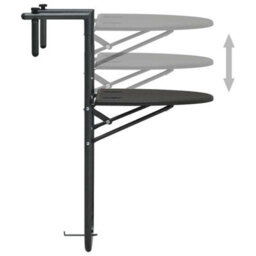 Walplus Hanging Balcony Table Brown 60X64X83.5 Cm Plastic Rattan Look - thumbnail 5