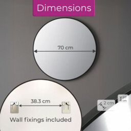 Neo Black Round Metal Frame Wall Mirror - thumbnail 6