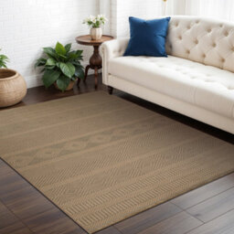 Livabliss Mystery-Washable Tan Beige Modern Living Dining Jute Rug 158 X 213 Cm Easy Care, Non Shedding - thumbnail 2