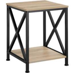 Tectake Bedside Table Carlton - Industrial Style, With 2 Shelves, 40.5 X 40.5 X 52.5 Cm - Industrial Wood Light, Oak Sonoma - thumbnail 1