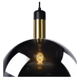 Lucide Julius Glass Ceiling Pendant Light Black Smoked - thumbnail 7