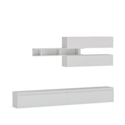 Decorotika Alicante Moduler Modern Tv Unit Wall Mount High Gloss White - thumbnail 4