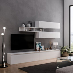 Decorotika Alicante Moduler Modern Tv Unit Wall Mount High Gloss White - thumbnail 3
