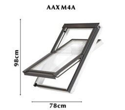 Yardlite Roof Window Grey / White Wood Centre Pivot Loft Skylight + Flashing - M4A - 78Cm (W) X 98Cm (H), Lsx Slate Flashing - thumbnail 2