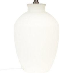 Beliani Table Lamp - White Ceramic Base With Linen Drum Shade, Minimalist Bedside And Side Table Lamp - thumbnail 3