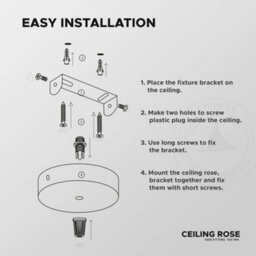 One Outlet Ceiling Rose Metal Pendant Light Cover Plate 120mm Brushed Copper With Accessories For Vintage Ceiling And Wall Lamps - thumbnail 3