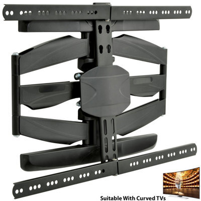 "32"" To 65"" Full Motion Curved Tv Wall Bracket Cantilever Tilting Screen Mount"