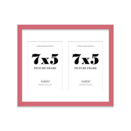 12X10 Inch 2 Opening Photo Collage Frame, Display Two 7X5 Inch Photos, Multi Aperture Family Picture Frame, Pink - thumbnail 2