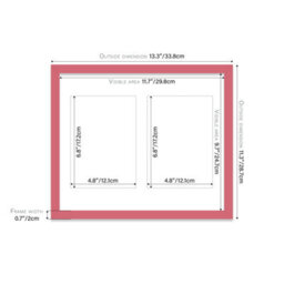 12X10 Inch 2 Opening Photo Collage Frame, Display Two 7X5 Inch Photos, Multi Aperture Family Picture Frame, Pink - thumbnail 4