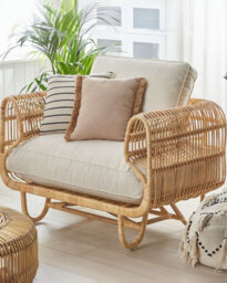 Beliani Garden Armchair Dolcedo Rattan Natural - thumbnail 2