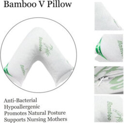Gc Gaveno Cavailia V Shape Memory Foam Pillow, Extra Filled Bamboo V-Neck Pillow, Head Neck & Back Support Pillow, 76 X 47 Cm - thumbnail 3