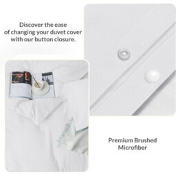 Oxford Homeware White Double Plain Dyed Duvet Cover, Fitted Sheet & Pillowcases Set 4 Piece Bed Sets - thumbnail 4