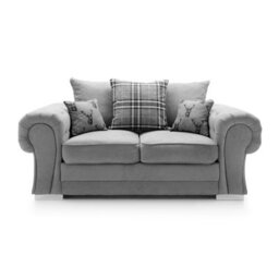 Abakus Direct Verona 2 Seater Sofa In Light Grey Linen Fabric - thumbnail 2
