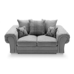 Abakus Direct Verona 2 Seater Sofa In Light Grey Linen Fabric - thumbnail 6