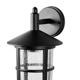 CGC Lighting Cgc Olivia Large Black Traditional Outdoor Wall Lantern Clear Glass Diffuser - thumbnail 4