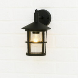 CGC Lighting Cgc Olivia Large Black Traditional Outdoor Wall Lantern Clear Glass Diffuser - thumbnail 6