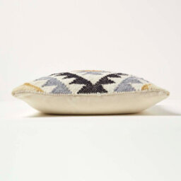 Homescapes Agra Handwoven Gold And Black Kilim Cushion With Feather Filling - thumbnail 4