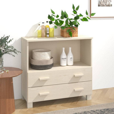 Berkfield Sideboard Honey Brown 85X35X80 Cm Solid Wood Pine - image 1