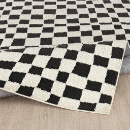 Livabliss Freud-Modern Black Ivory High Pile Checkered Living Dining Bedroom Rug 140 X 200 Cm Easy Care, Non Shedding - thumbnail 4