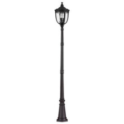 Luminosa Lighting Luminosa English Bridle 3 Light Large Outdoor Lamp Post Black Ip44, E14