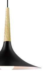 GoodHome Arraqis Matt Black Wood Effect Pendant Ceiling Light, (Dia)380mm - thumbnail 4