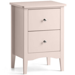 Christow 2 Drawer Bedside Table Slim Nightstand Pink - thumbnail 2