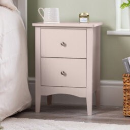 Christow 2 Drawer Bedside Table Slim Nightstand Pink