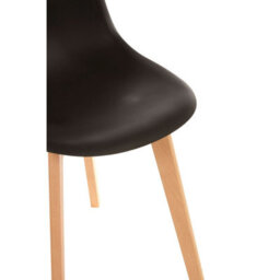 Orsina Black Chair With Beech Wood Legs, Comfortable Seating Leather Bar Chair, Space-Saver Leather Bar Chair - thumbnail 6