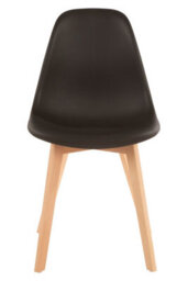 Orsina Black Chair With Beech Wood Legs, Comfortable Seating Leather Bar Chair, Space-Saver Leather Bar Chair - thumbnail 7