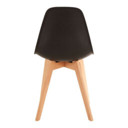 Orsina Black Chair With Beech Wood Legs, Comfortable Seating Leather Bar Chair, Space-Saver Leather Bar Chair - thumbnail 4