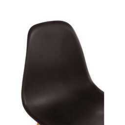 Orsina Black Chair With Beech Wood Legs, Comfortable Seating Leather Bar Chair, Space-Saver Leather Bar Chair - thumbnail 5