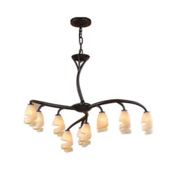 Luminosa Lighting Luminosa Forest Pendant 3 Arm 9 Light G9, Brown/black Oxide - thumbnail 1