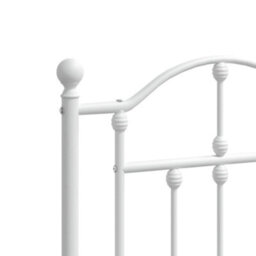 Berkfield Metal Bed Frame With Headboard White 140X200 Cm - thumbnail 8
