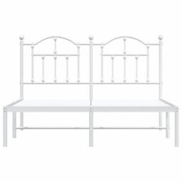 Berkfield Metal Bed Frame With Headboard White 140X200 Cm - thumbnail 5