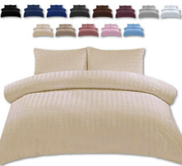 TheWhiteWater Limited Duvet Cover Set Seersucker Single/double/king/super King Bedding Set - Duvet Cover + Matching Pillowcase - Cream