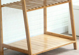 Modcraft Bamboo Clothes Rail Rack With Top Shelf, Shoe Storage, 10 Hooks, And Ladder Rails 80X43.5X165 Cm - thumbnail 5