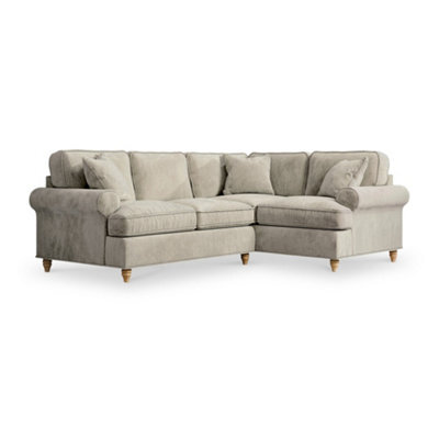 Alfie Right Hand Mink Corner Sofa For Living Room - Fully Assembled By Roseland Furniture - image 1