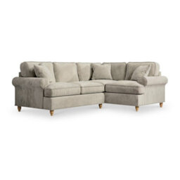 Alfie Right Hand Mink Corner Sofa For Living Room - Fully Assembled By Roseland Furniture