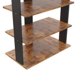 Thehotsale 8 Tier Rectangular Stable And Heavy-Duty Original Wood Color Particle Board Shoe Rack With Hooks - thumbnail 8