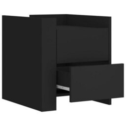 Berkfield Bedside Cabinet Black 45X50X50 Cm Engineered Wood - thumbnail 7