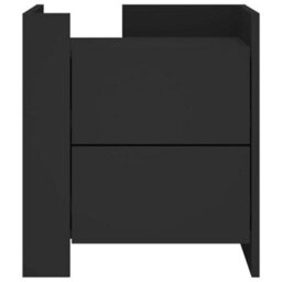 Berkfield Bedside Cabinet Black 45X50X50 Cm Engineered Wood - thumbnail 4