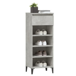 Berkfield Industrial Shoe Rack Concrete Grey 40X36X105 Cm Engineered Wood - thumbnail 4